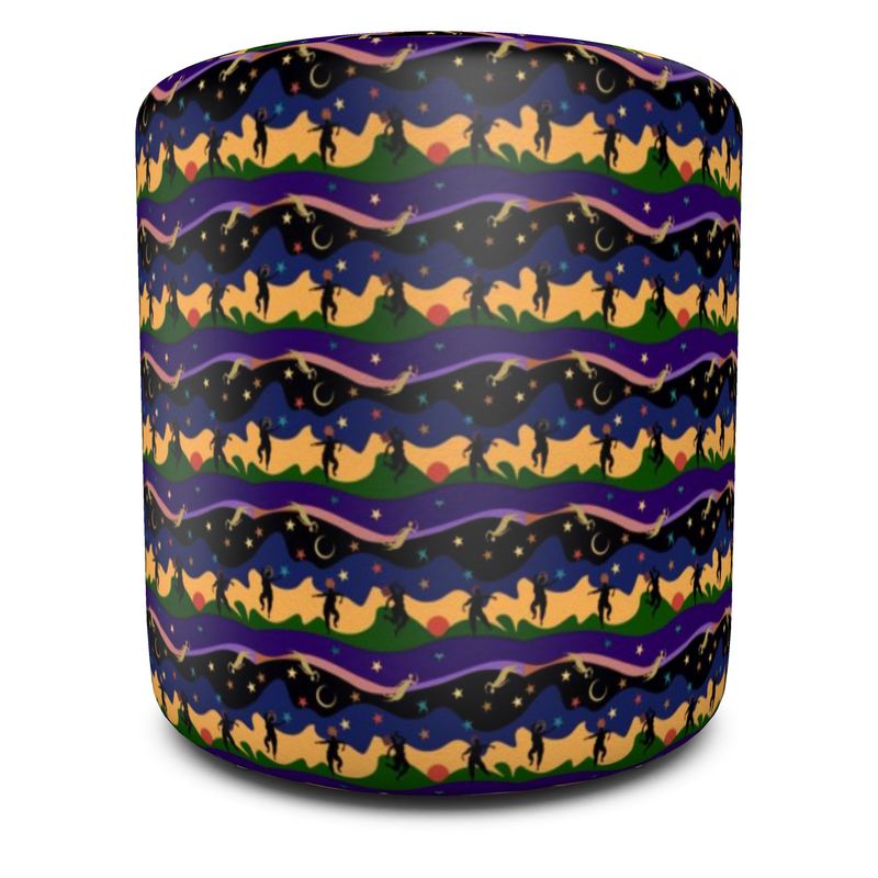 Autumn Dancers Pouffe Round | Afrocentric Home Decor