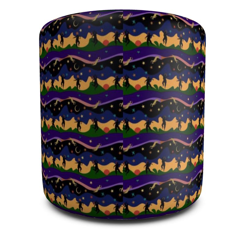Autumn Dancers Pouffe Round | Afrocentric Home Decor