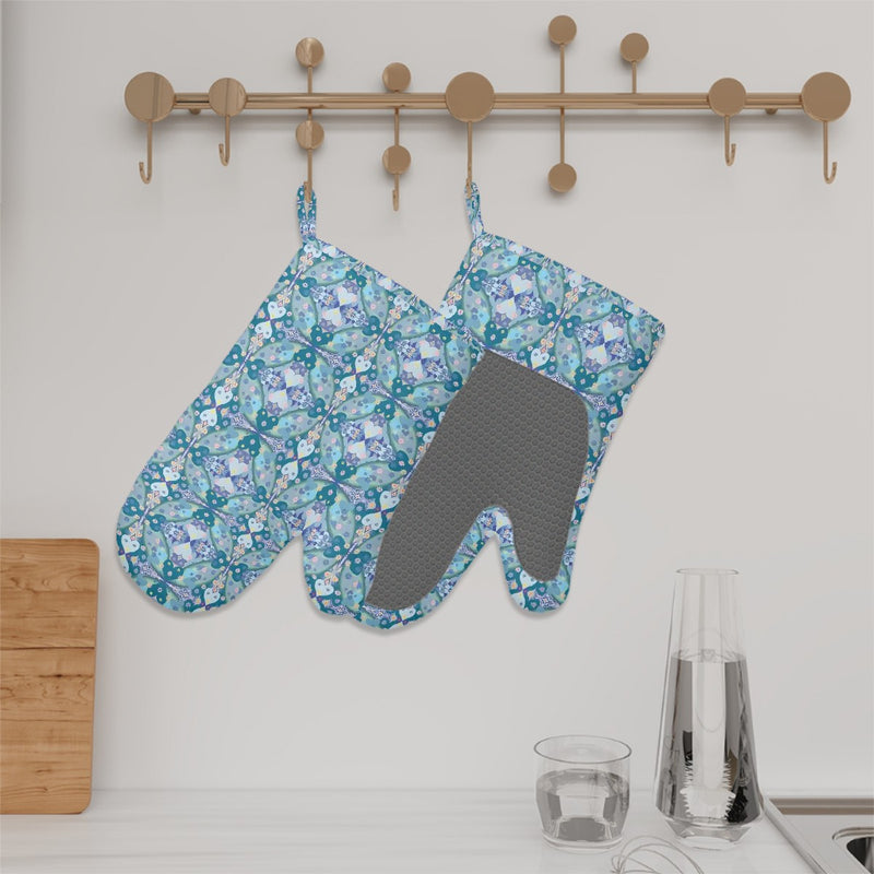 Once In A Blue Love Silicone Oven Mitts