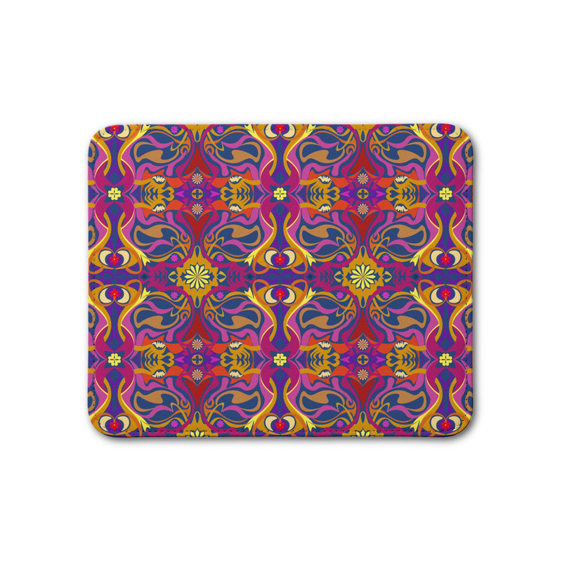 Vagilicious Leather Placemat — Vibrant Bohemian Floral Pattern Table Placemat