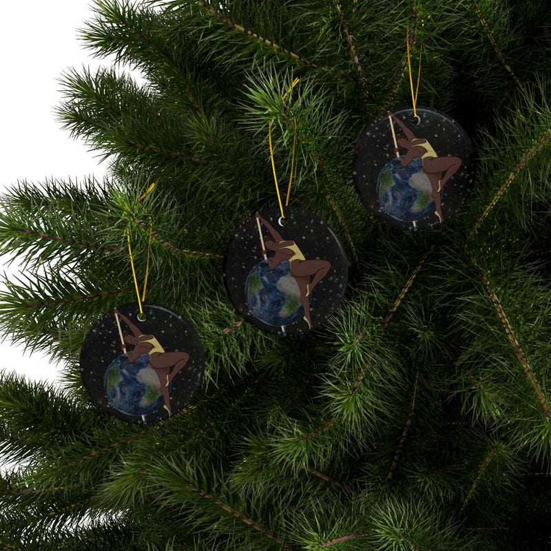 Another Day On The Poles Ceramic Ornament | Black Queer Art