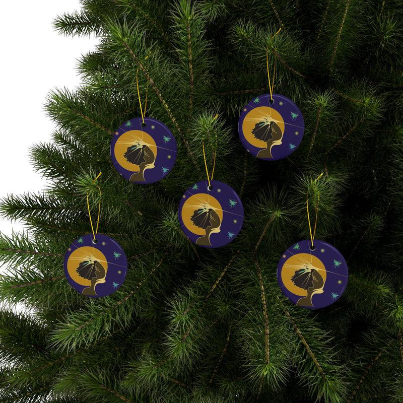 Moon Maiden Ceramic Ornament | Black Queer Art