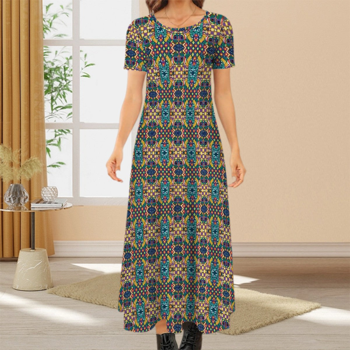 Short Sleeve Maxi Dress