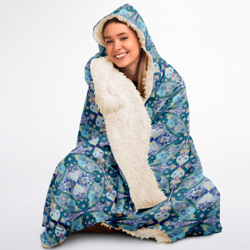 Once In A Blue Love Hooded Blanket