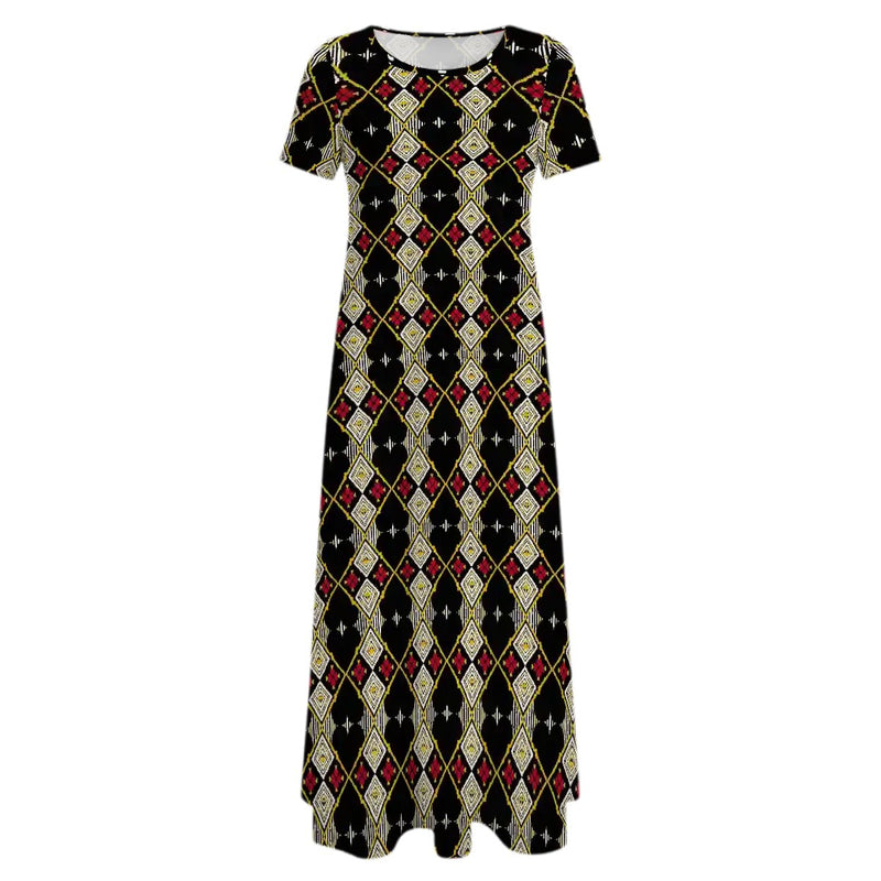 Issa Black Love Thang Short Sleeve Maxi Dress