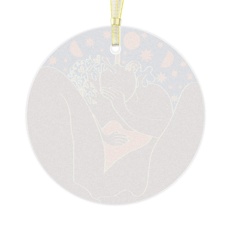 She Dreams Glass Ornament | Black Queer Art