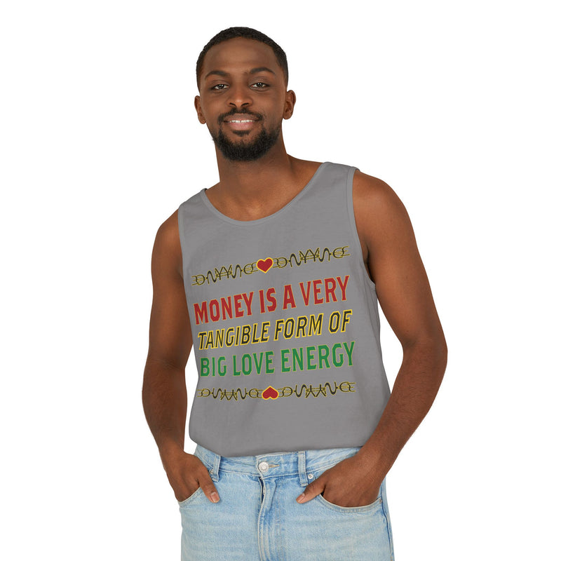 Money Is A Tangible Form Of Love Energy Tank Top | Black Wealth Affirmation