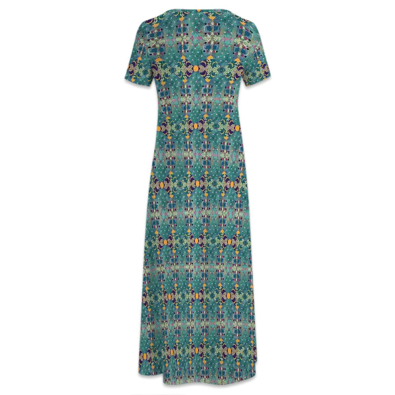 Aqua De Luna Crew Neck Short Sleeve Maxi Dress