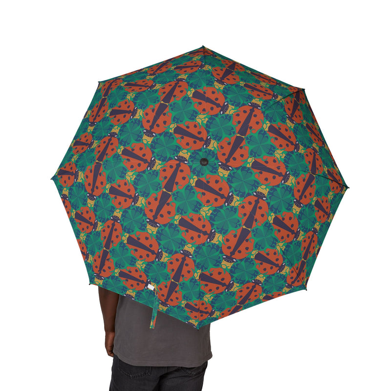 Ladybird Luck Foldable Umbrella — Compact Semi‑Automatic Rain Ladybug Umbrella