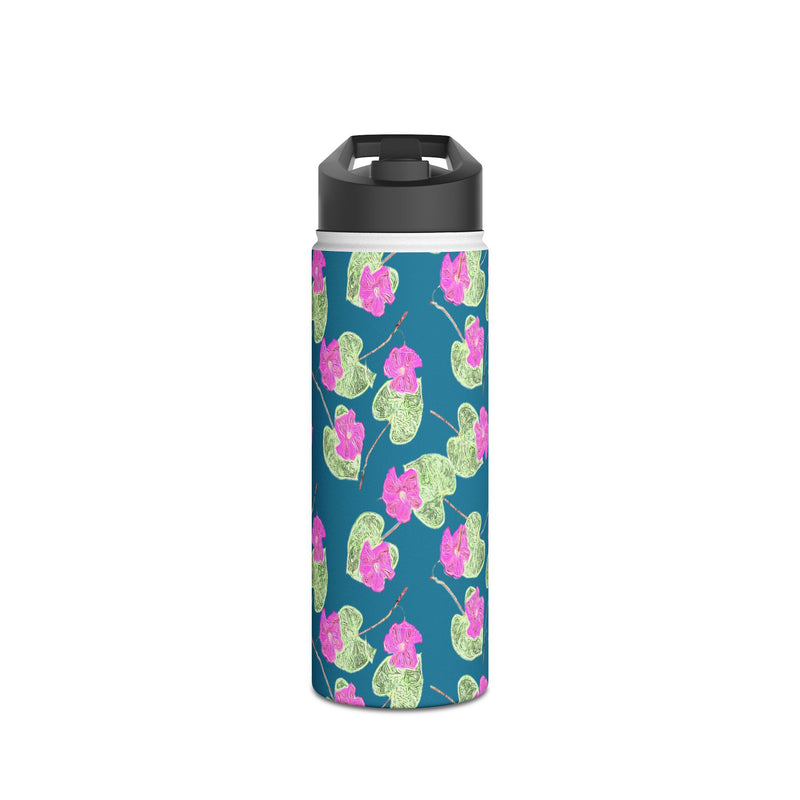 High John, Hey! Slender Water Bottle — Pink Flower Pattern Stainless Steel Bottle