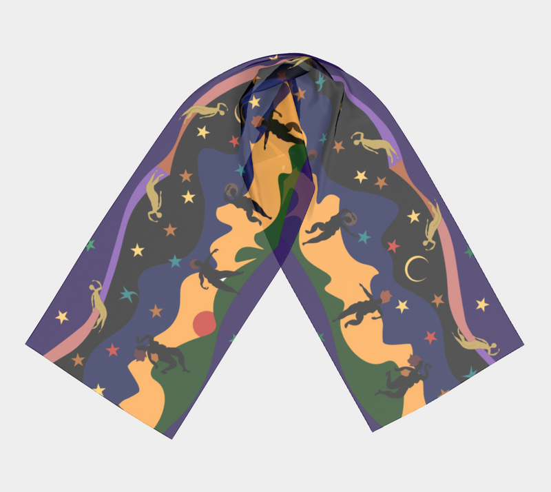 Autumn Dancers Long Scarf | Afrocentric Fall Fashion