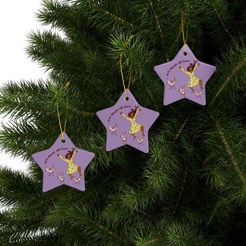 Set Em All Free Ceramic Ornaments (1,3,5,10 Pc sets) | Black Liberation Decor