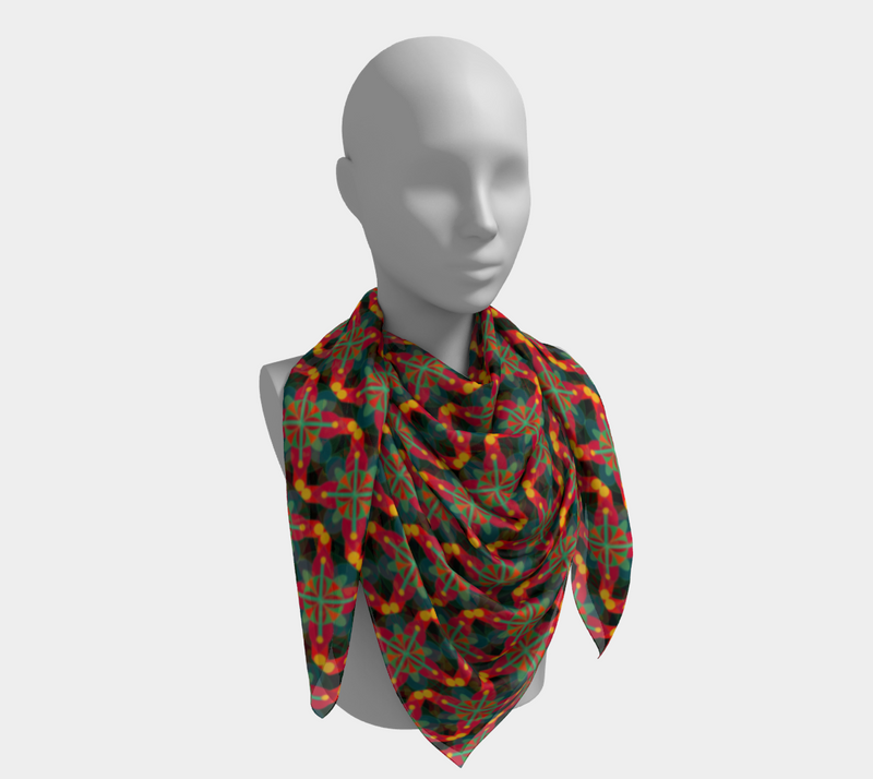 Spiritual Science Square Silk Scarf | Black Spiritual Art
