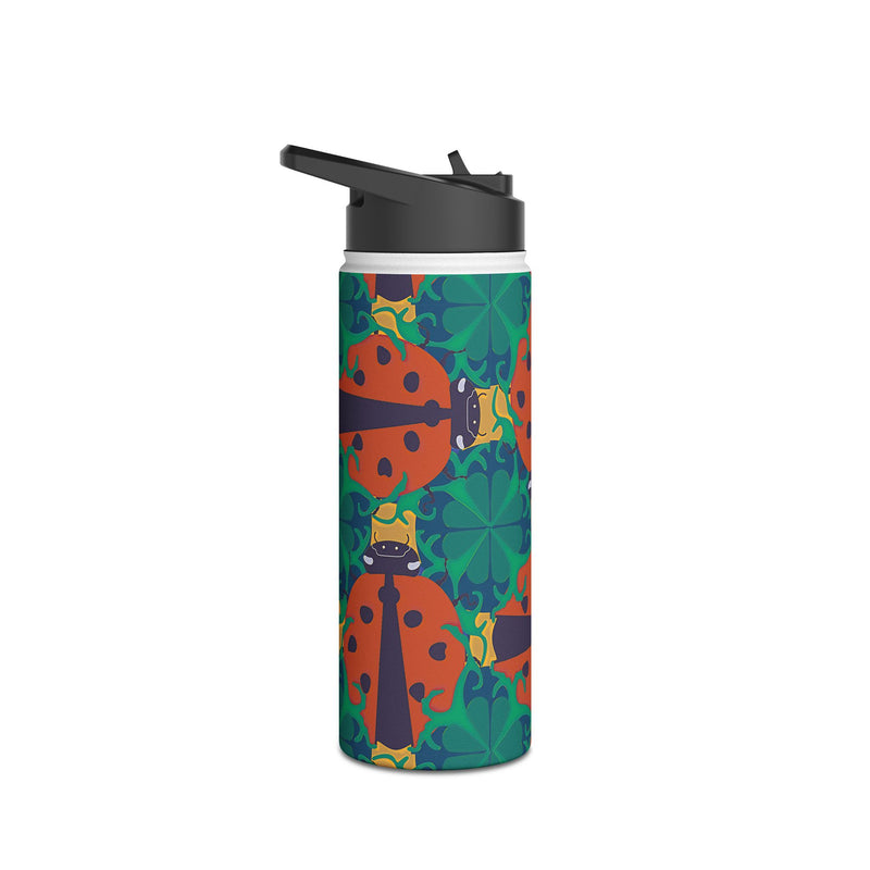 Ladybird Luck Stainless Water Bottle — Colorful Ladybug Forest Insulated Bottle