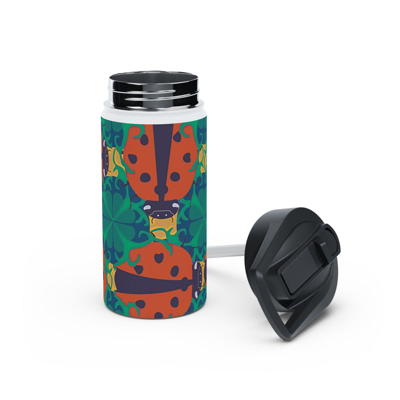 Ladybird Luck Stainless Water Bottle — Colorful Ladybug Forest Insulated Bottle