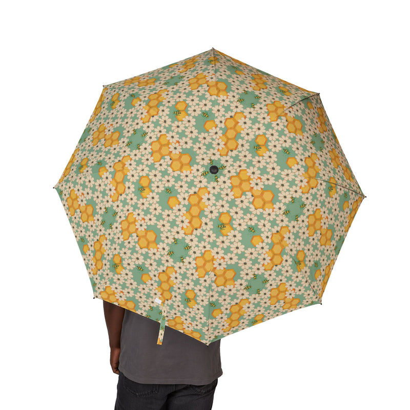 Success's Sweet Sting Foldable Floral Umbrella — Black Eyed Susan Semi-Automatic Compact Umbrella