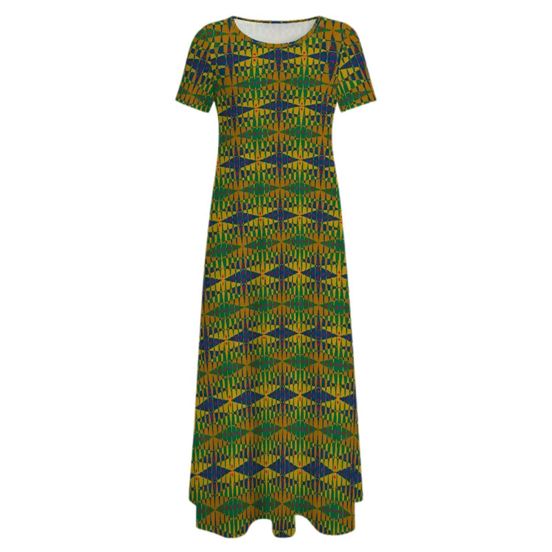 Pitti Pat To Market Crew Neck Short Sleeve Maxi Dress