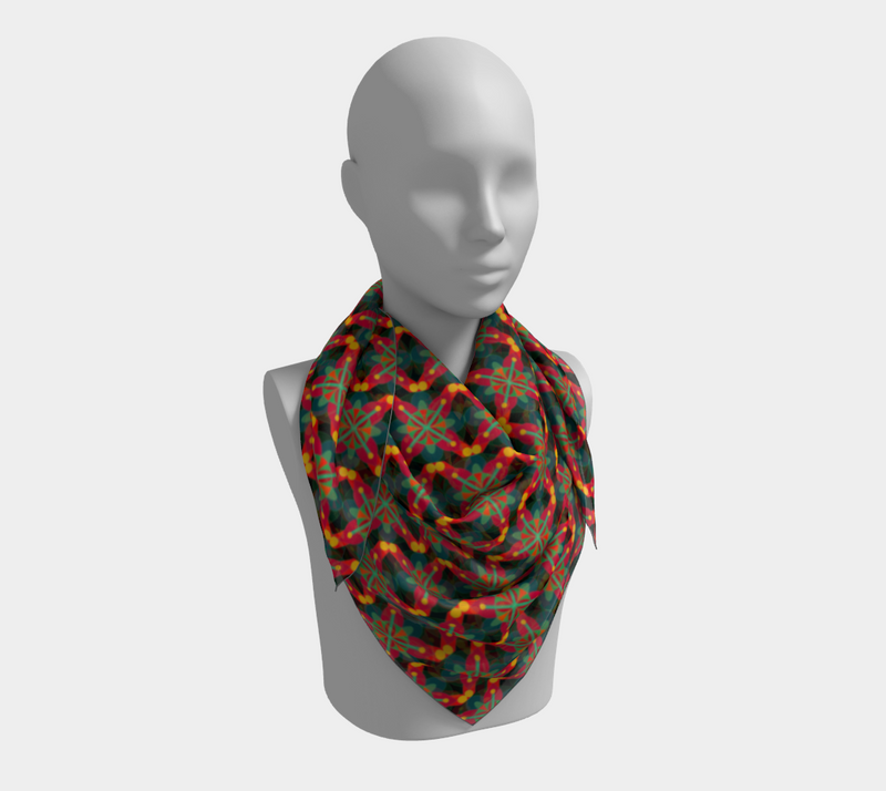 Spiritual Science Square Silk Scarf | Black Spiritual Art