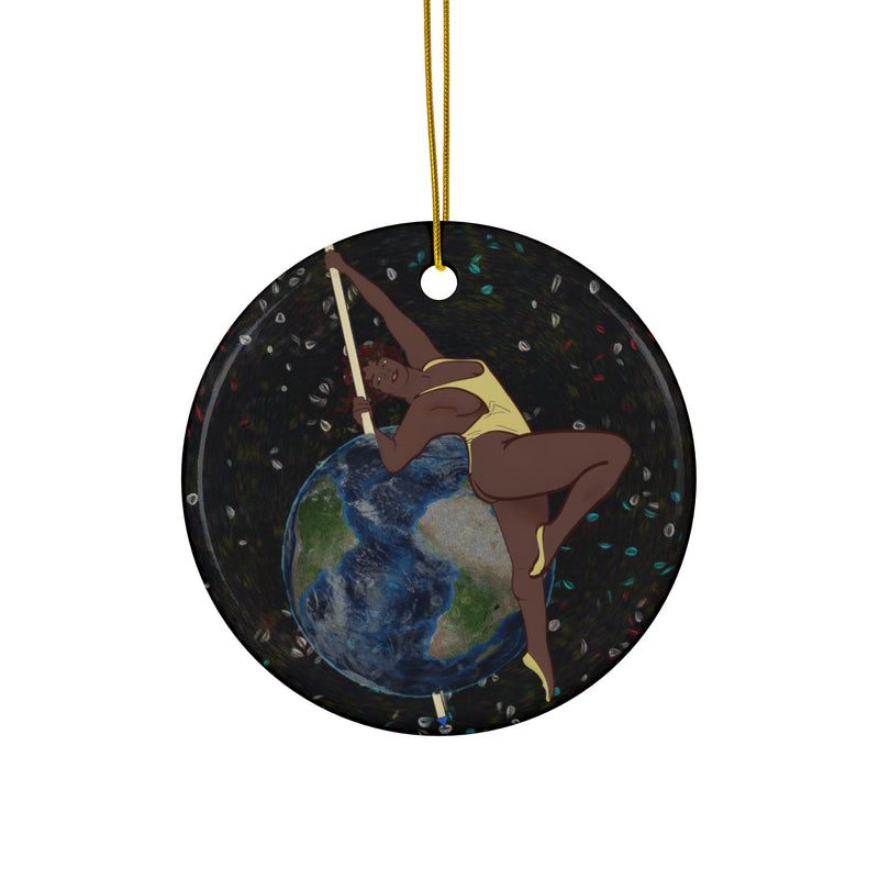 Another Day On The Poles Ceramic Ornament | Black Queer Art