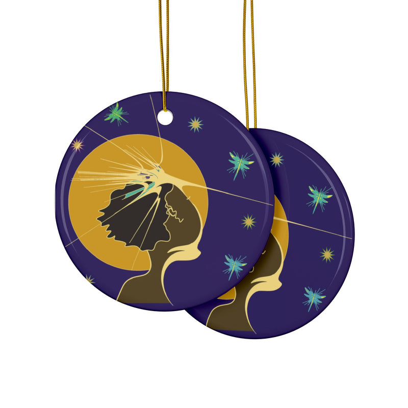 Moon Maiden Ceramic Ornament | Black Queer Art