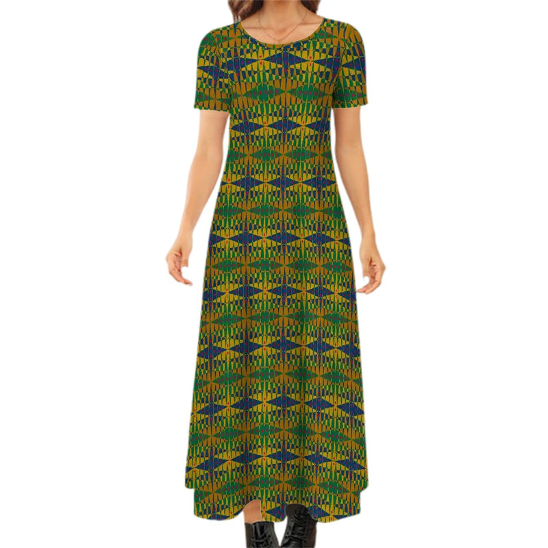 Pitti Pat To Market Crew Neck Short Sleeve Maxi Dress