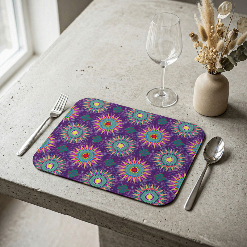 Bonfire Night Leather Placemat — Bohemian Sunburst Mat