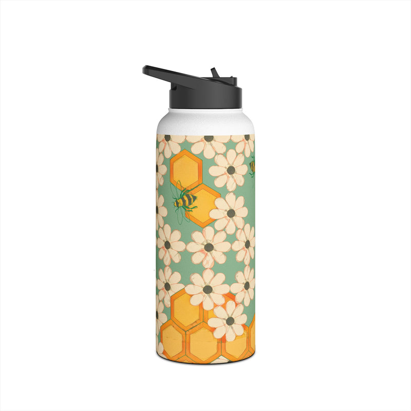 Success's Sweet Sting Stainless Steel Water Bottle - Floral Honeycomb