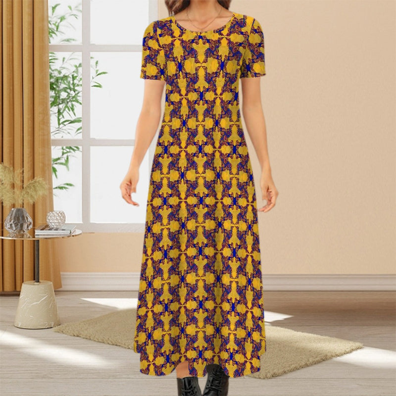 Hot Wata Short Sleeve Maxi Dress