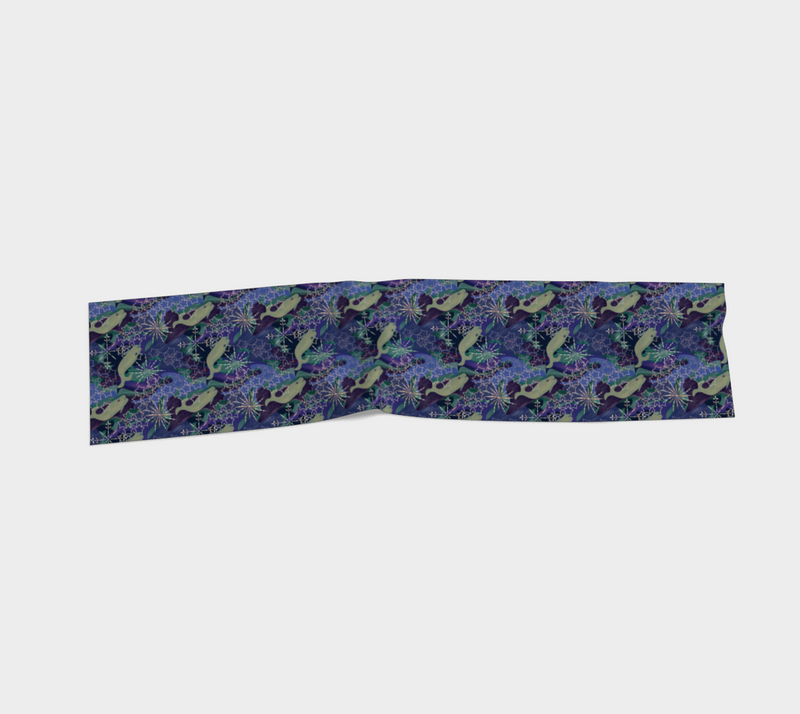Space Whales & Snowflakes Silk Scarf