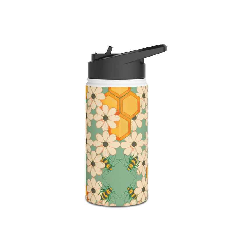 Success's Sweet Sting Stainless Steel Water Bottle - Floral Honeycomb
