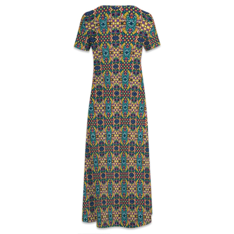 Chaos Iz Liberation Crew Neck Short Sleeve Maxi Dress