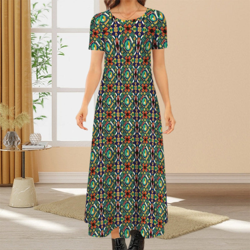 Morrison's Center Crew Neck Short Sleeve Maxi Dress