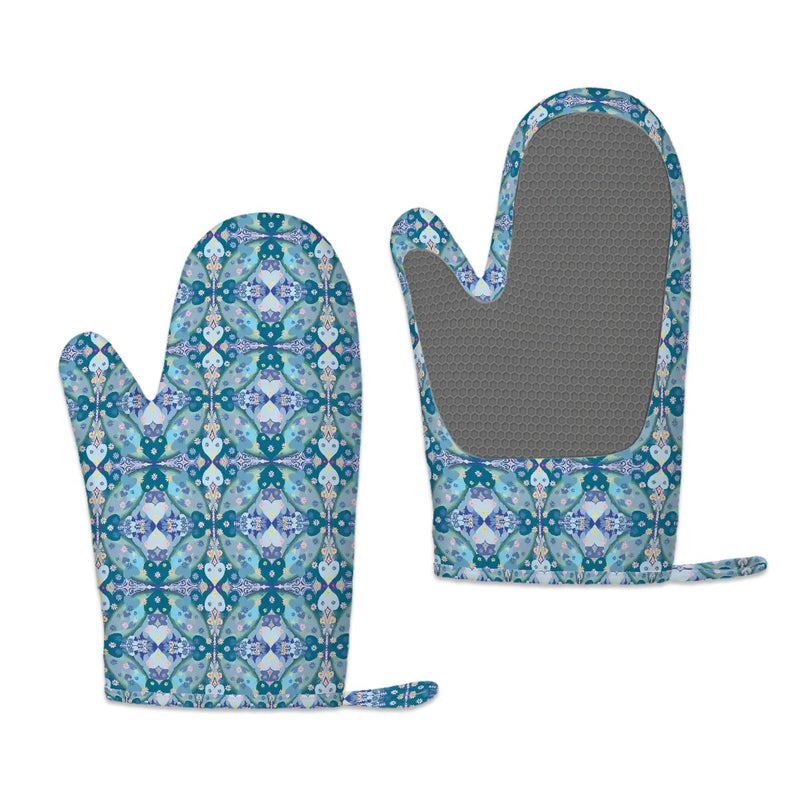 Once In A Blue Love Silicone Oven Mitts