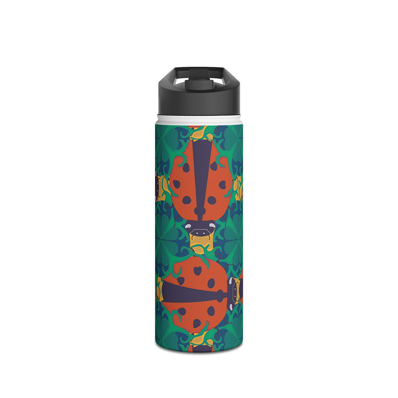 Ladybird Luck Stainless Water Bottle — Colorful Ladybug Forest Insulated Bottle