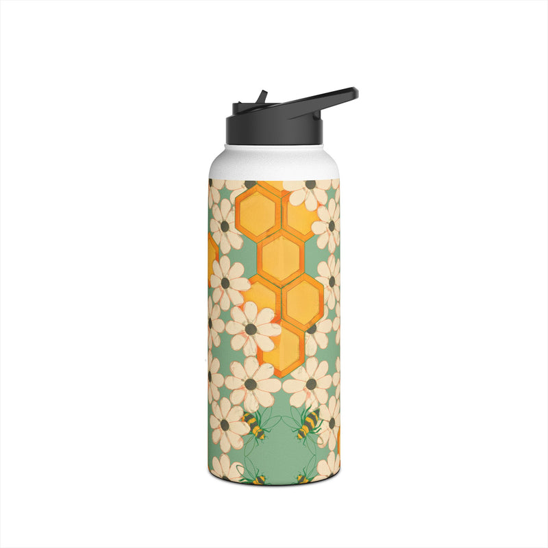 Success's Sweet Sting Stainless Steel Water Bottle - Floral Honeycomb