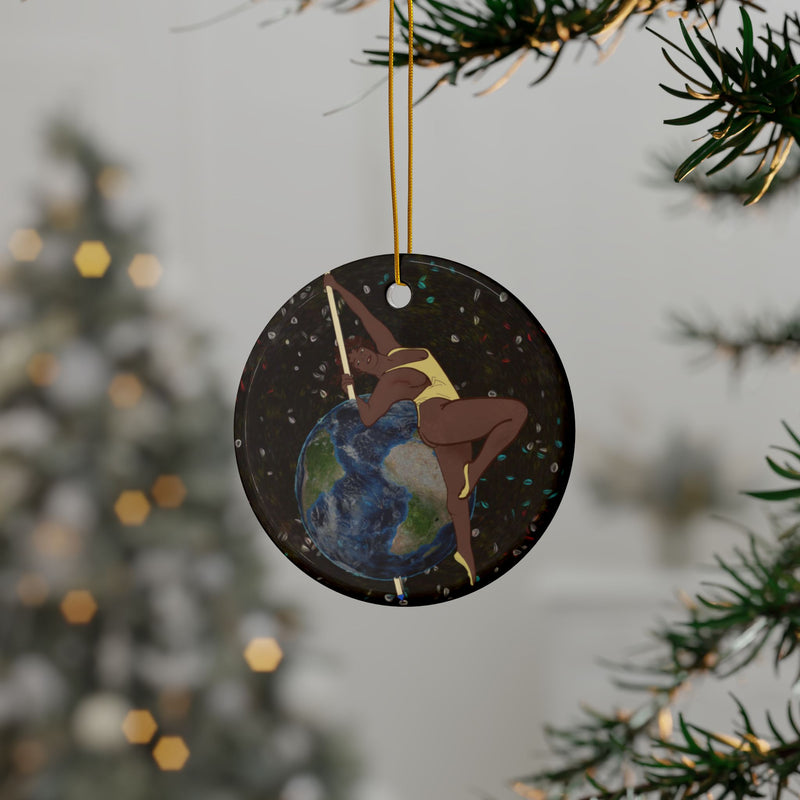 Another Day On The Poles Ceramic Ornament | Black Queer Art