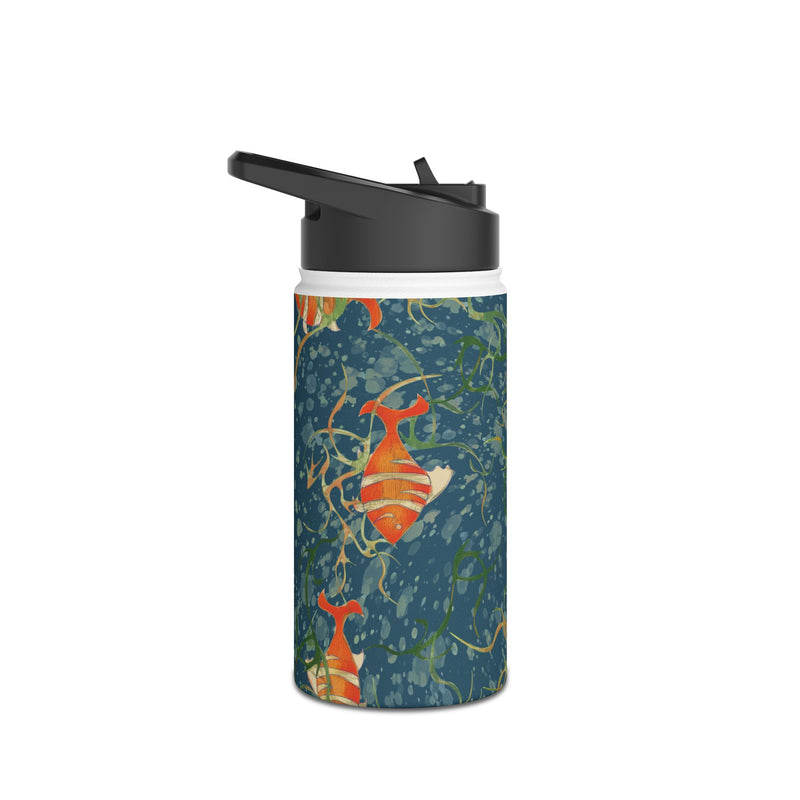 Unschooled Stainless Steel Slender Water Bottle — Insulated Ocean Pattern