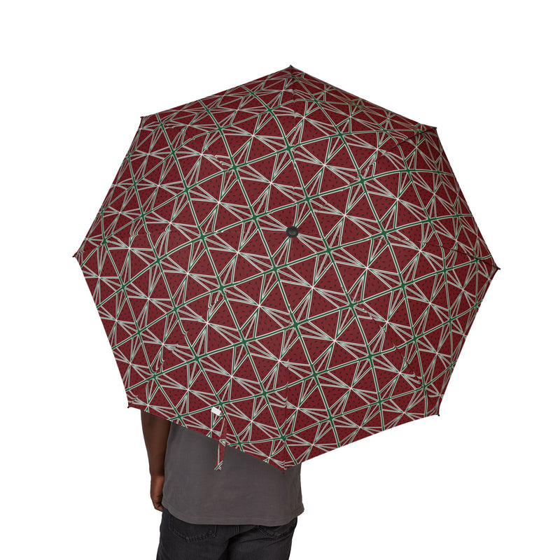 Break A Watermelon Umbrella —  Compact Geometric Pattern, Semi-Automatic Travel Umbrella