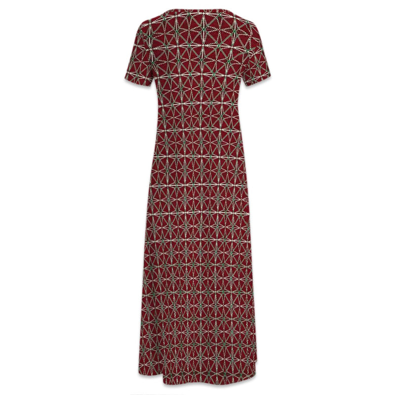 Break A Watermelon  Crew Neck Short Sleeve Maxi Dress
