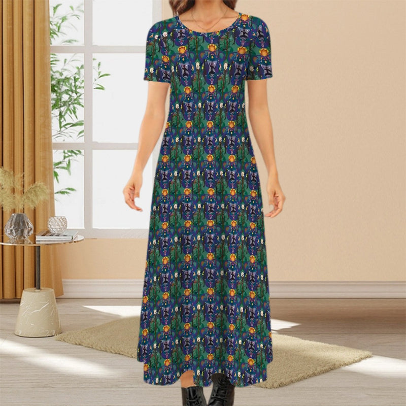 Herselves N Alla Creation Crew Neck Short Sleeve Maxi Dress