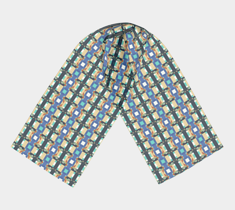 Deep Wata Long Scarf | Afrocentric Silk Scarf