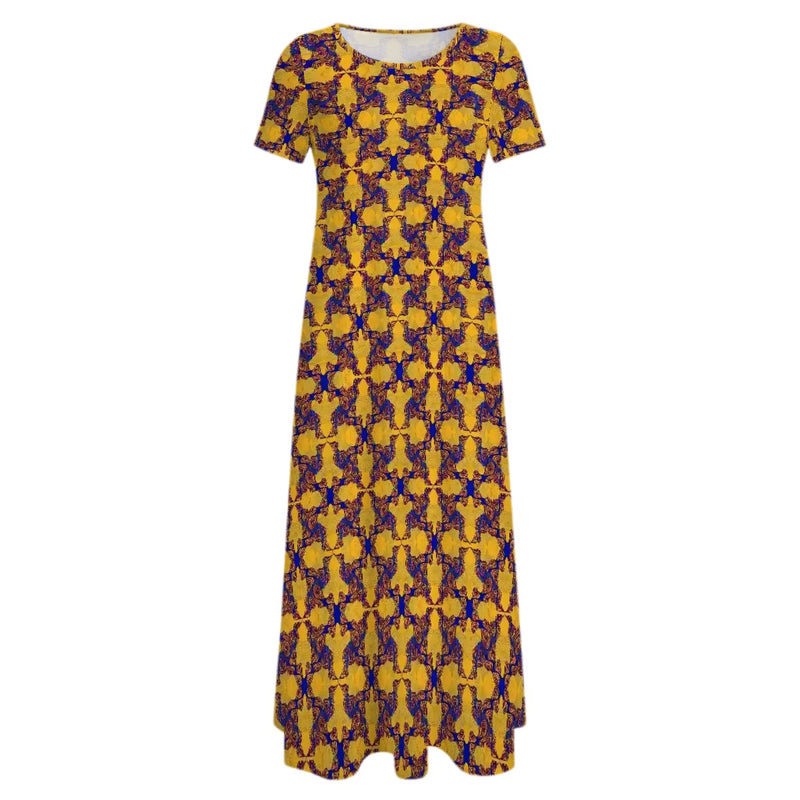 Hot Wata Short Sleeve Maxi Dress