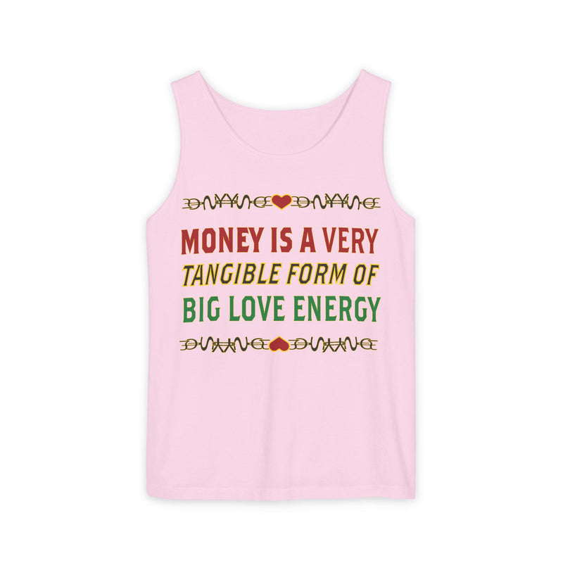 Money Is A Tangible Form Of Love Energy Tank Top | Black Wealth Affirmation