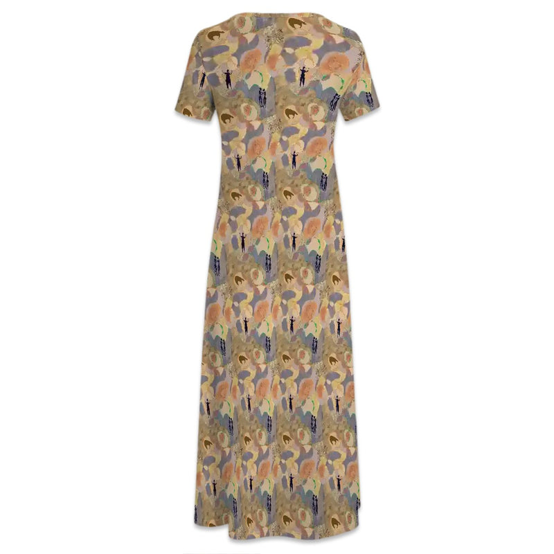 Cave Dreams Crew Neck Short Sleeve Maxi Dress