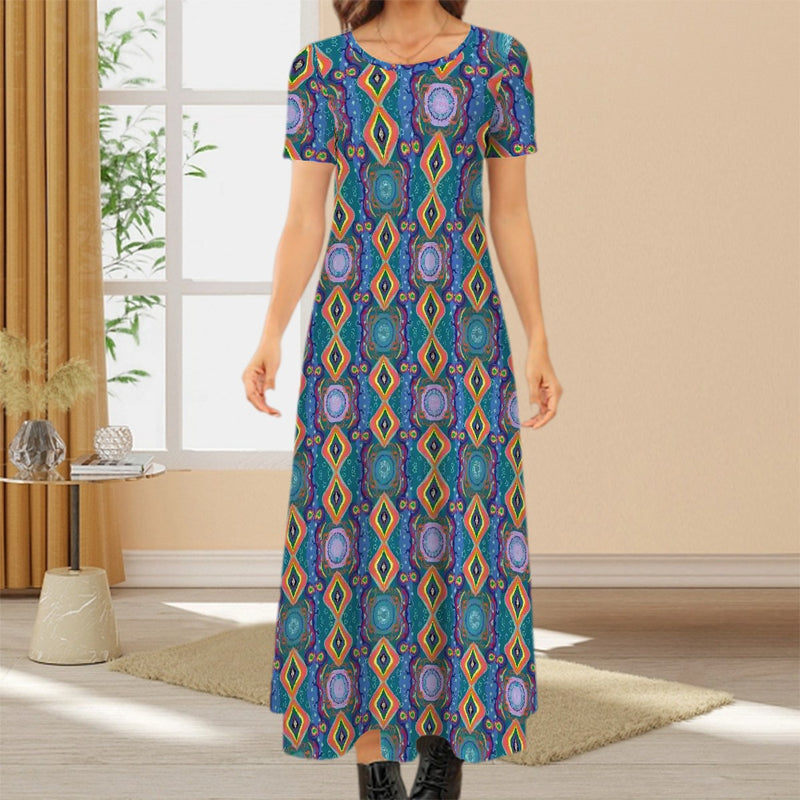 Bona Mod Short Sleeve Maxi Dress