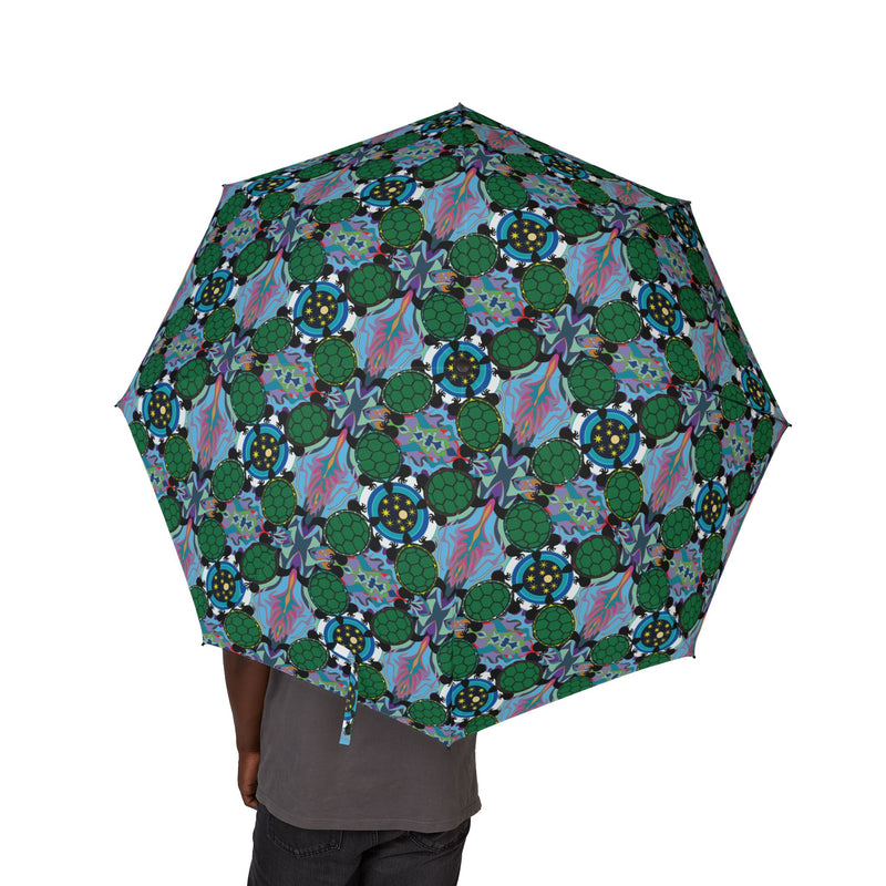 Interdimensional Council Umbrella - Compact Foldable Psychedelic Turtle Umbrella
