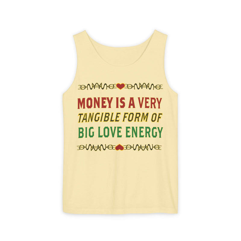 Money Is A Tangible Form Of Love Energy Tank Top | Black Wealth Affirmation