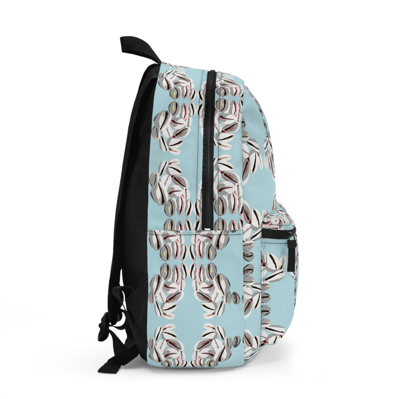 Truth Speaking Is wealth Backpack — Cowrie Shell Print School Bag