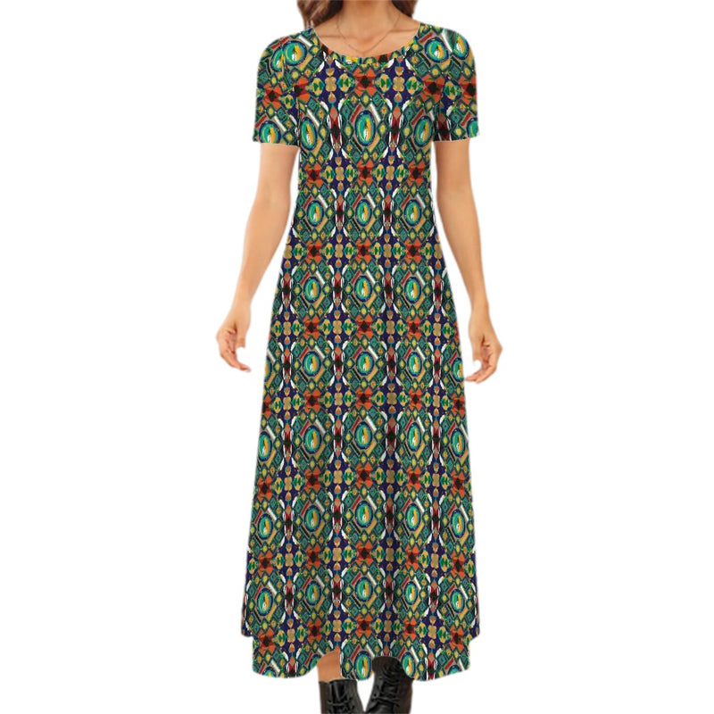 Morrison's Center Crew Neck Short Sleeve Maxi Dress