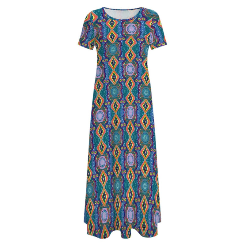 Bona Mod Short Sleeve Maxi Dress